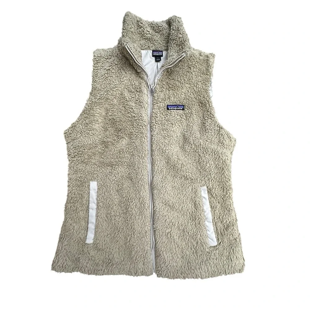 Patagonia Los Gatos Deep Pile Fleece Vest Large Sherpa El Kap Khaki #Y4-3 - Picture 9 of 9